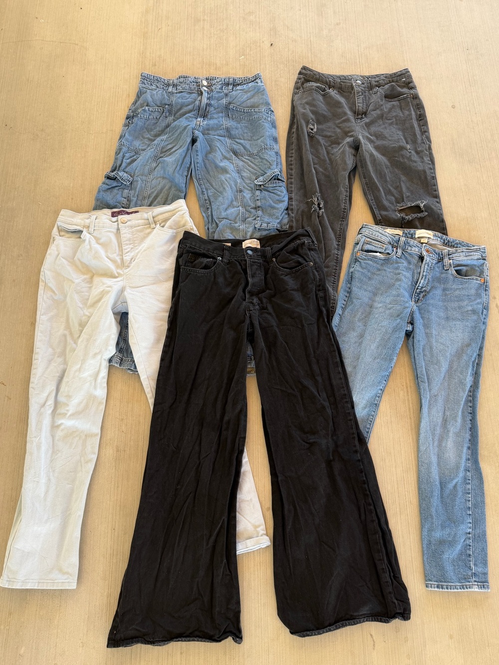 5 Pc Women’s Size 8 Jeans Denim Reseller Bundle Mixed Styles Brands Wholesale Lo